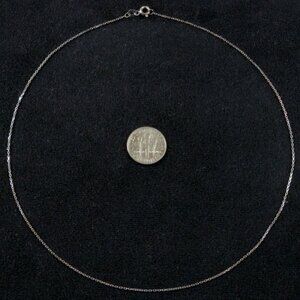 15-1/2" Long Chain Link Thin Necklace 10K White Gold 2-grams